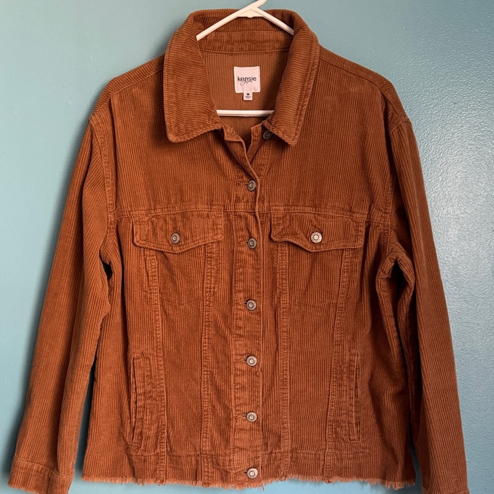 Kensie Women's Brown Corduroy Jean Jacket